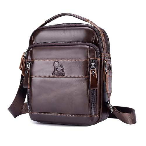 Bandolera de cuero para hombre duradera con almacenamiento organizado y elegante