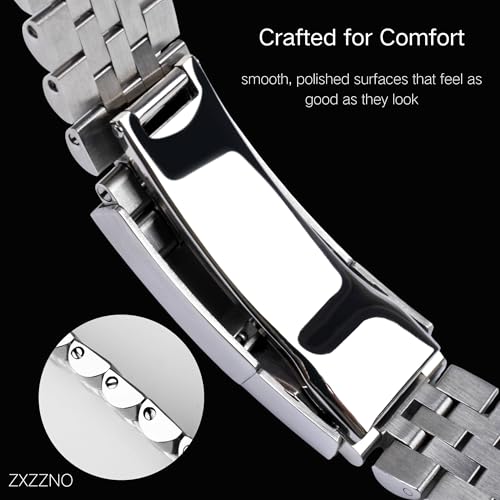 Image of Metal Watch Band 36 40 41mm Dial For Rolex Submariner /GMT Master II /Daytona /Datejust /Day-Date Men,20mm /21mm Replacement Curved-End Strap Wrist Band,Quick-Release Bracelet Wristband Oyster Clasp