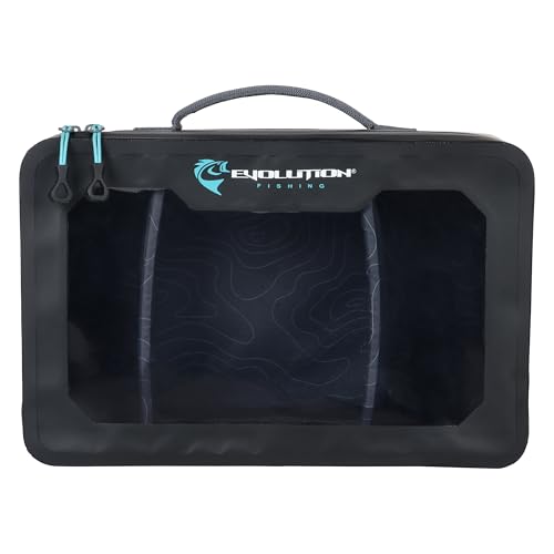 Evolution Fishing Plastix Case Large Waterproof Soft Plastic Lure Storage Box EVA Structured Interior Clear Lid Removable Dividers Tackle Organizer