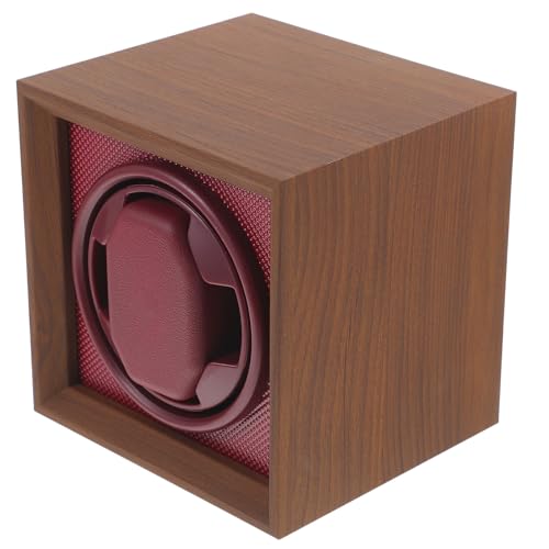 JEWEDECO Caja Enrolladora Automática Diseño Elegante y Seguro para Relojes Mecánicos de Madera Marrón Velocidades Ajustables para Regalos y Colecciones
