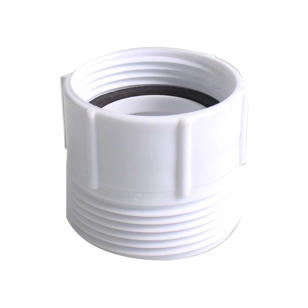 Hatoolha Women's White Pipe Extension Connector 39.2Mm To 47.5Mm Male Trap Waste Extension Drain Waste Trap Bath Shower Kitchen Sink Thread