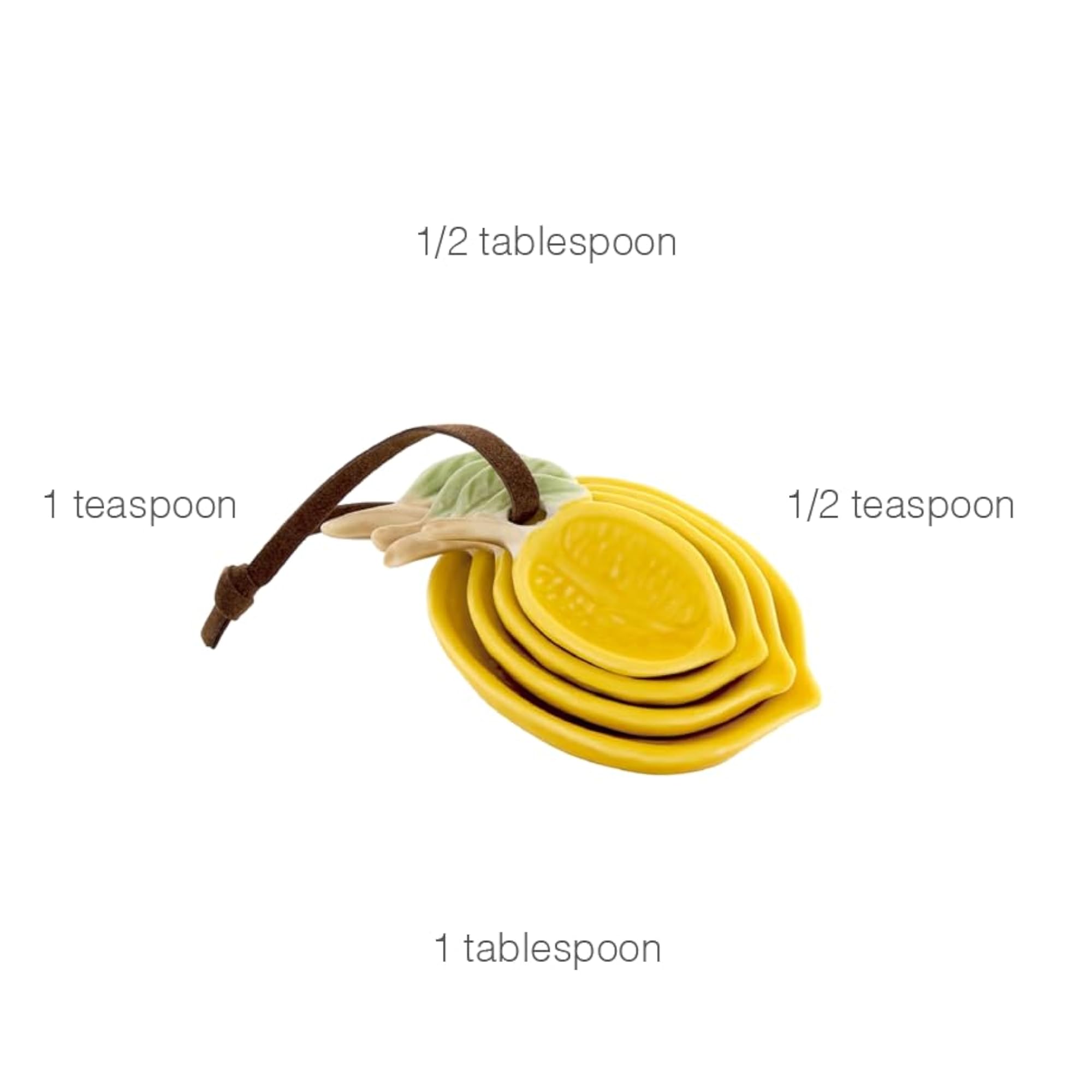 Ceramic Lemon Shaped Measuring Spoon Set, 4-Piece