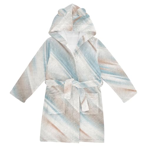 GuoChe Earth Dye Stripes Child Bathrobe Hooded Robe For Kids