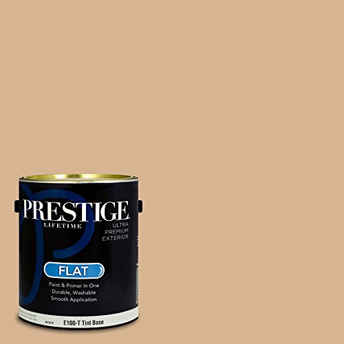 PRESTIGE Paints Exterior Paint and Primer In One, 1-Gallon, Flat, Comparable Match of Sherwin Williams* Bagel*
