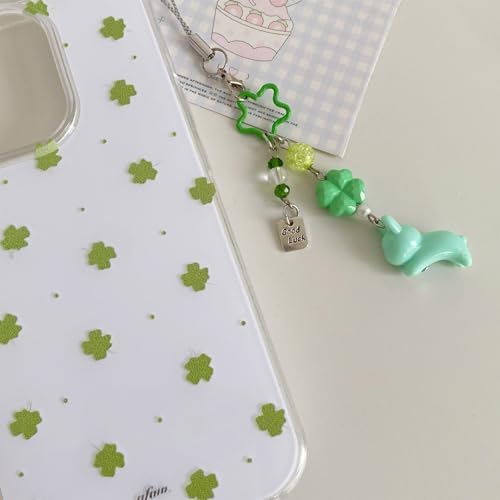 AKKVM Lucky Clovers Acrylic Phone Charm Pendant Lovely Cartoon Design Lovely Cartoon Phone Strap Accessory for Women - 5
