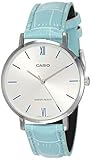 Geschlecht: Damen Casio LTP-VT01L-7B3 Women\'s Minimalistic Silver Dial Blue Leather Band Analog Watch