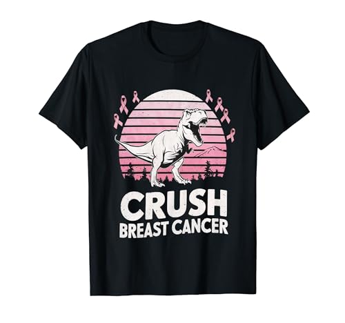 Crush Breast Cancer T Rex Dino Awareness Bambino bambini Ragazzi Maglietta