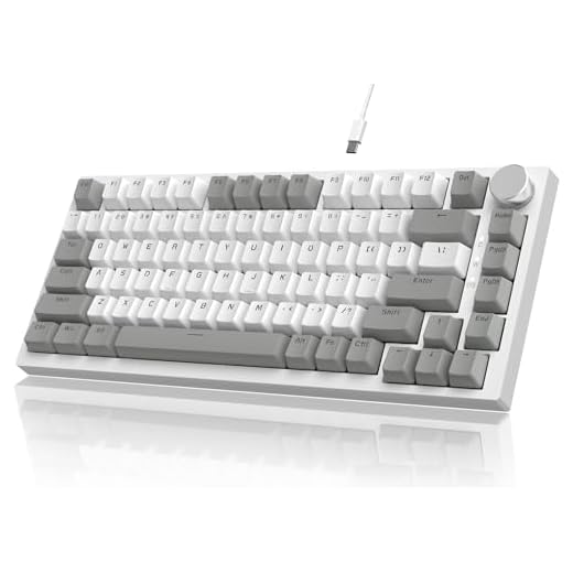 75% con perilla, pantalla y hot‑swap