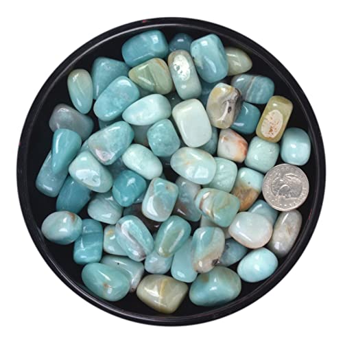 Image of 1 /2LB Large Amazonite Tumbled Stone Specimen Collection Pocket Worry Healing Crystal