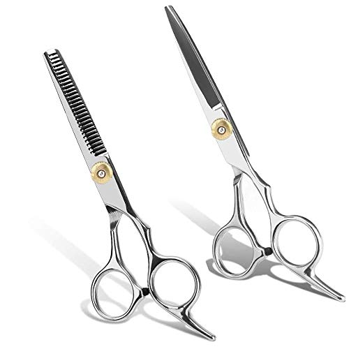 2 PC Hair Cutting Scissors Set, Feeke Hair Cutting Shears Professional Hair Cutting