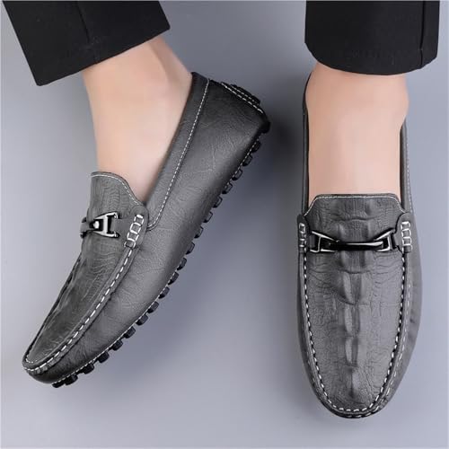 Mens Faux Crocodile Leather Loafers Slip On Shoes Flexible Lightweight Comfortable for Dress Casual Prom Wedding4