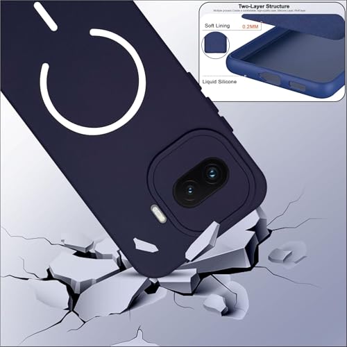 Image of SBMS Silicone Back Cover Case for iQOO 15R 5G | Soft Micro-Fibre Lining Inside | Magsafe Print On Back Side Camera Protection Bump | Shockproof Case iQOO 15R 5G (Blue)