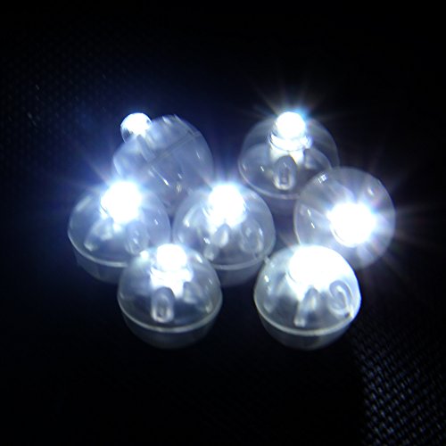 100 led bianchi SFERA per palloncini ad elio