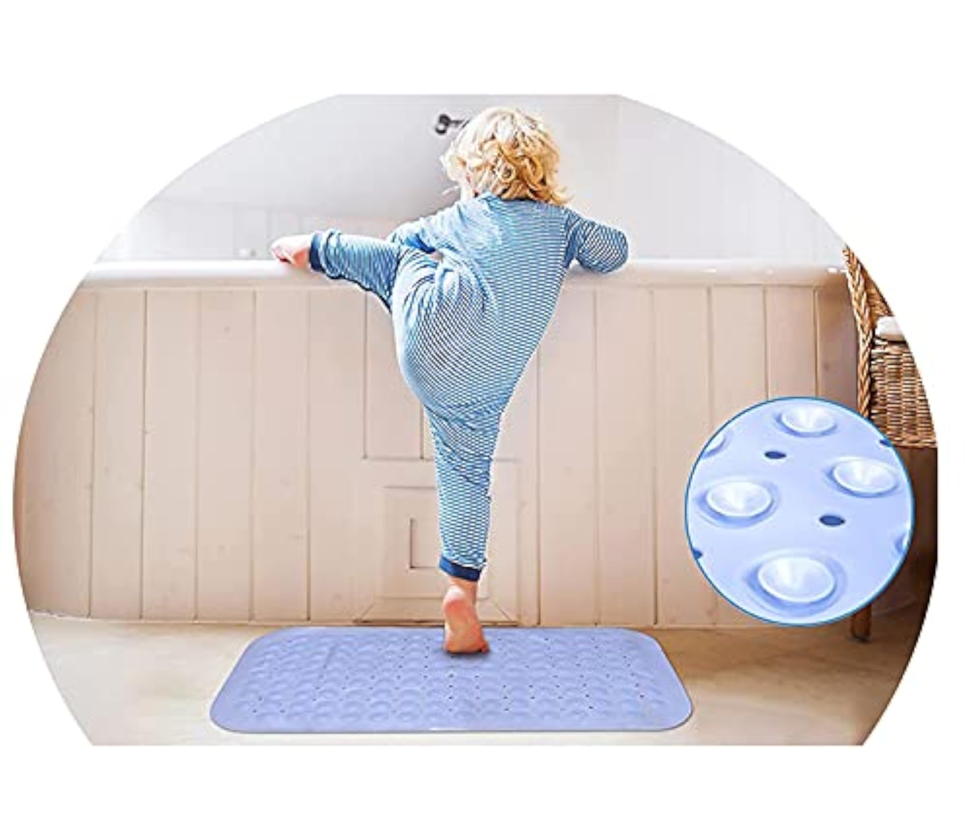 Eco Friendly Anti Slip Bath Mat with Suction Cup, Multi
