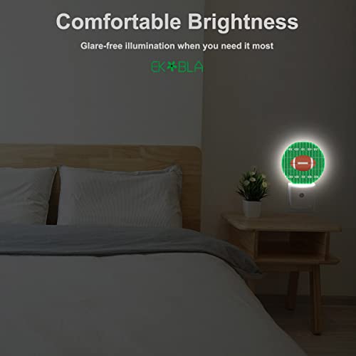 Image of EKOBLA American Football Night Light, Ball Sports Design Night Lights Plug into Wall with Dusk to Dawn Sensor for Boys Girls Women Men Gifts