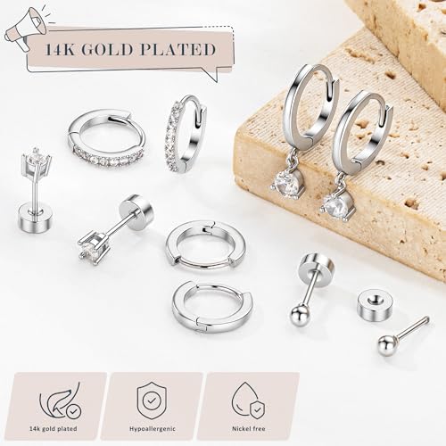 60% Off Turandoss 14K Gold Plated Hoop Earrings Set for Women