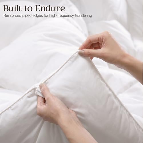 Image of Utopia Bedding Pack of 6 Comforters Twin Size, Hotel Collection All Season Duvet Insert, Down Alternative Box Stitched Bed Comforter with Corner Tabs, for Hotels, Resorts & Commercial Use (White)
