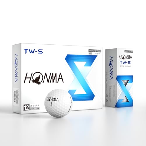 Image of Honma TW-X /S Golf Balls,3-Piece Cast Urethane Cover,Precision Spin Control & Long Distance,Tour Level Golfballs with Soft Feel for Moderate to Fast Swing Speeds Golfer,1 Dozen