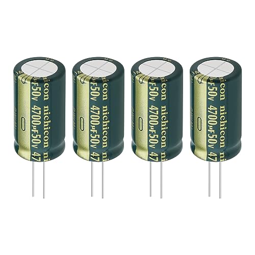 Be In Your Mind 4 pezzi Condensatori elettrolitici in alluminio 4700 uF 50 V, 18 x 35 mm per elettrodomestici intelligenti apparecchiature mediche di comunicazione illuminazione a LED