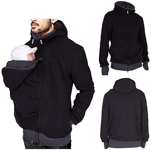 DBXOKK Abrigo 2 en 1 multifunción, Abrigo de Canguro multifunción, Abrigo de Canguro para Papa, Chaqueta de Llevar, Chaqueta con Capucha, Bolso de Cuidado para niños, M/L/X/XXL Cover