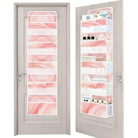 Clastyle Pink Marble Over Door Organiser Cover