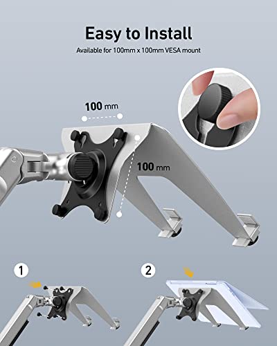 Image of ergounion VESA Laptop Tray for Monitor Mount, Holds Laptops up to 17.3 Inches and 28.6 lbs, Fits 100x100mm VESA, Notebook Tray Office Desk Accessories, Silver