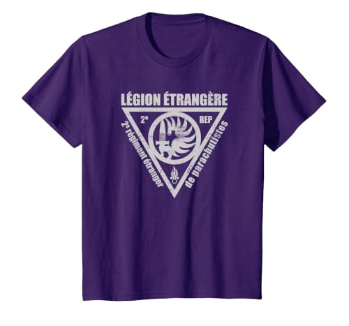 French Foreign Legion Paratrooper T Shirt - 2 Rep T-Shirt, Youth, Purple, X-Small
