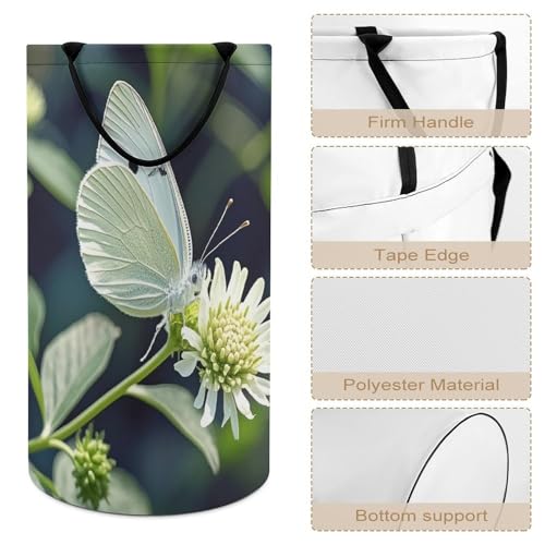 Panier à linge pliable gain de place blanc pour organiser placards et linges