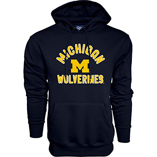Blue 84 Men's Michigan Wolverines Hoodie Line Up Team Color, Michigan Wolverines Navy, Large