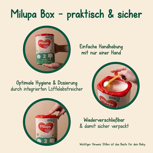 Milumil Milupa Pre Babynahrung, Anfangsmilch von Geburt an, Baby-Milchpulver, 800 g