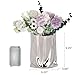 VanEnjoy Large Silver Vase - Wide Mouth, Ceramic Silver Vases for Home Decor