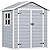 DWVO 6x4.4 FT Outdoor Resin Storage Shed with Reinforced Floor, All-Weather Bike Storage Shed with Lockable Door, Window and Vent, Waterproof Plastic Tool Storage for Garden, Backyard, Patio, Lawn
