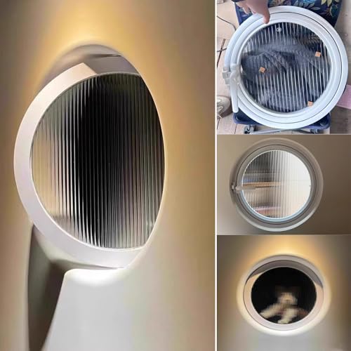 Miniatura 7 de Cyhtym Ventana Giratoria 360 Ventana De Cobertizo De Vidrio Templado Circular Giratoria Ventanas Decorativas Ventiladas Con Manijas, Ojo De Buey De Aleación De Aluminio 80cm 31.5
