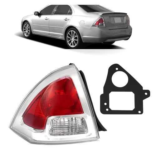 HECASA Left Outer Tail Light Compatible with 2006-2009 Ford Fusion S SE SEL Halogen Taillight Rear Brake Lamp Assembly Replacement for FO2818123 Red&Clear Lens Driver Side