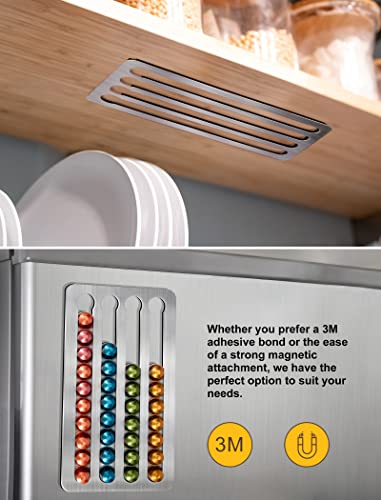 Cusierymax Coffee Pod Holder, Stainless Steel Adhesive 40Pcs For Nespresso Original Line Pods, Coffee Pod Organizer Suitable For Kitchen Walls And Cabinets #TOP6