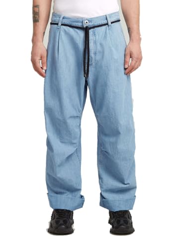 G-STAR Raw - Mens Pleated 3D Denim Pants, Color Faded Breeze, Size: 30W x 30L