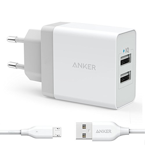 ANKER PowerIQ - Cargador de pared (24 W, con cable micro B USB de 90 cm), color blanco Cover