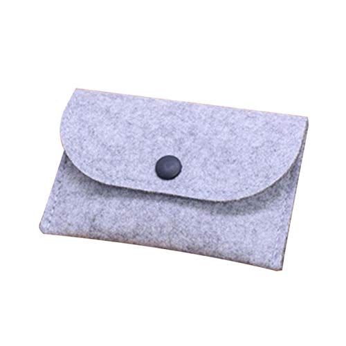 Mini Tragbare Reine Farbe Filz Kreditkarte Geldbeutel Tasche Geldbörse Brieftasche Geschenk - Grau Cover