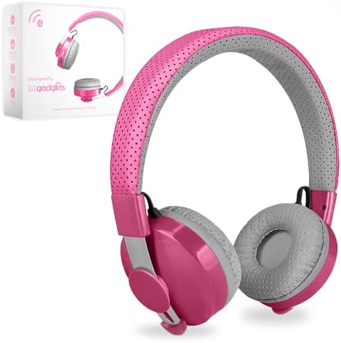 LilGadgets Untangled Pro Wireless Kids Headphones, On-Ear Bluetooth Toddler Headset with Built-In Microphone, Design, No More Tangled Wires, Perfect for Children in School, Pink