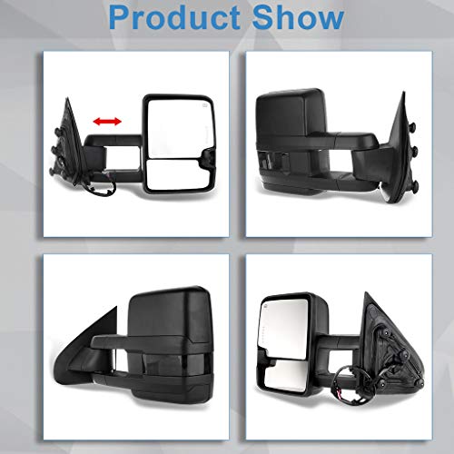 Eccpp Compatible Fit For 2014-2017 For Chevy Silverado For Gmc Sierra Pickup Towing Mirrors Power Heated Signal Pair Set #TOP3