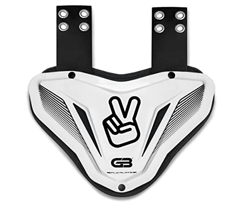 Grip Boost Fly Plate Football Back Plate, Rear Lower Back Protector for Shoulder Pads & Contoured Foam, High-Impact Protection Football Gear- Adult & Youth (White, Youth)