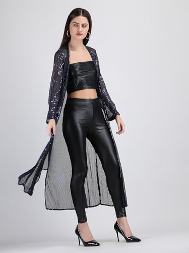 Image of Women's Long Power Net Sequinned Shrug