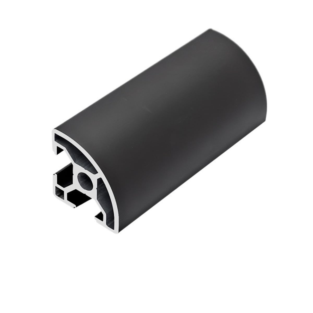 GTPBAO Telaio for binario ad arco 30x30mm, standard europeo, profilo in alluminio anodizzato 3030R, telaio for banco da lavoro, vetrina Binario estruso(Nero,650mm long)