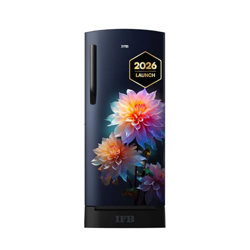 Image of IFB 187L 5 Star Advanced Inverter Direct-Cool Single Door Refrigerator with 30 Hrs Cooling Retention, Big Vegetable Box, 4 Year Super Warranty & Base Stand (2026, IFBDC-213EYBNED, Divine Bliss Blue)