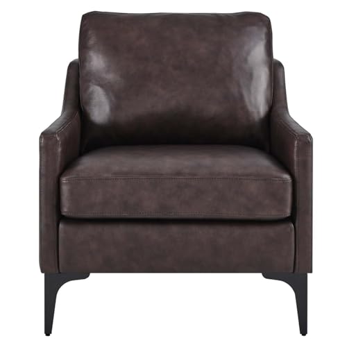 Sillón Moderno Piel Marrón miniatura 3