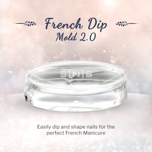 Sns Nails Dipping Powder French Dip Moulding (Mold) For Pink/White - Two-Sided French Manicure Mold For Flat Or Curved Smile Line - Beautiful Clear Logo Mould To Match Any Decor #TOP1