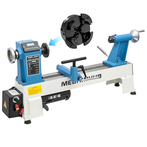 12" x 18" Digital Display Benchtop Wood Lathe Machine and 4 Inch 4 - Jaw Wood Lathe Chuck Set
