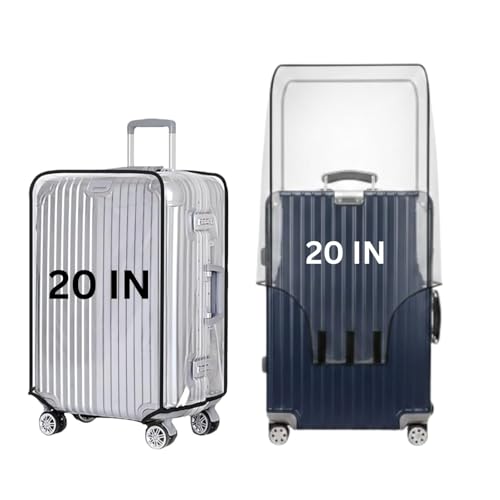 Image of Trolley Bag Cover Suitcase Waterproof Dustproof Luggage Cover Zippered Clear PVC Protector 20 Inch