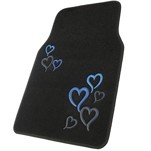 Designer Car Floor Mats (Blue Hearts) #TOP1