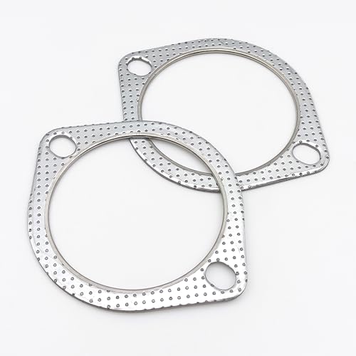 Image of 3.5 Inch 90mm Exhaust Gasket 2 Bolt for Muffler Flange Manifold High Temperature Graphite w /Fire Ring 2 Pcs